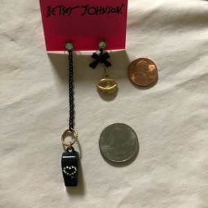 NWT Betsey Johnson Whistle Earrings